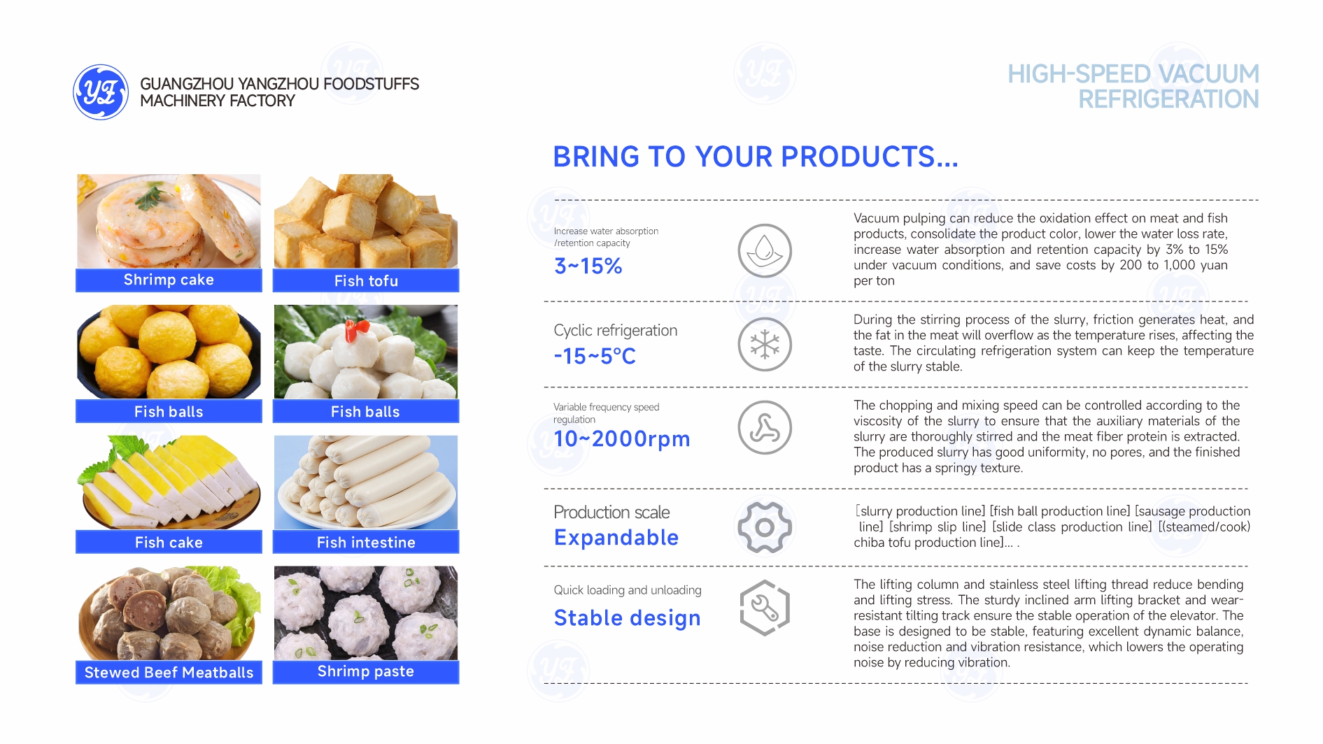 Intelligent high-speed vacuum refrigeration pulping machine Intelligent high-speed vacuum refrigeration pulping machine